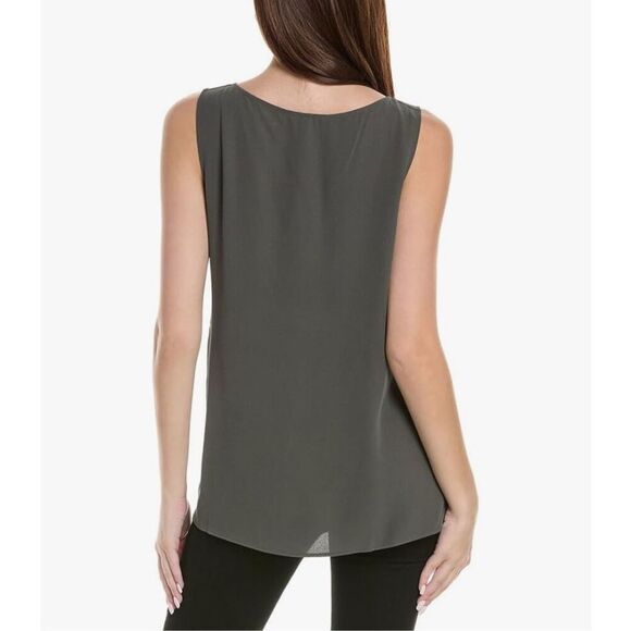 Eileen Fisher Gray Silk Tunic Tank - Picture 2 of 6